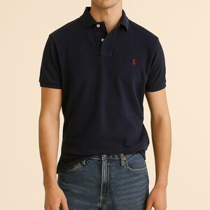 Ralph Lauren Dark Blue Polo with Red Logo Men’s Size XL